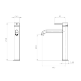 Axus Extended Height Basin Arcisan Streamline Mixer - Chrome
